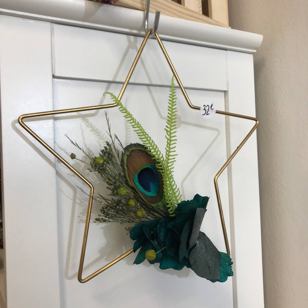 étoile, fleurs séchées, fleurs stabilisées, déco, végétal, fait main, fabrication française, local, idée cadeau, noël