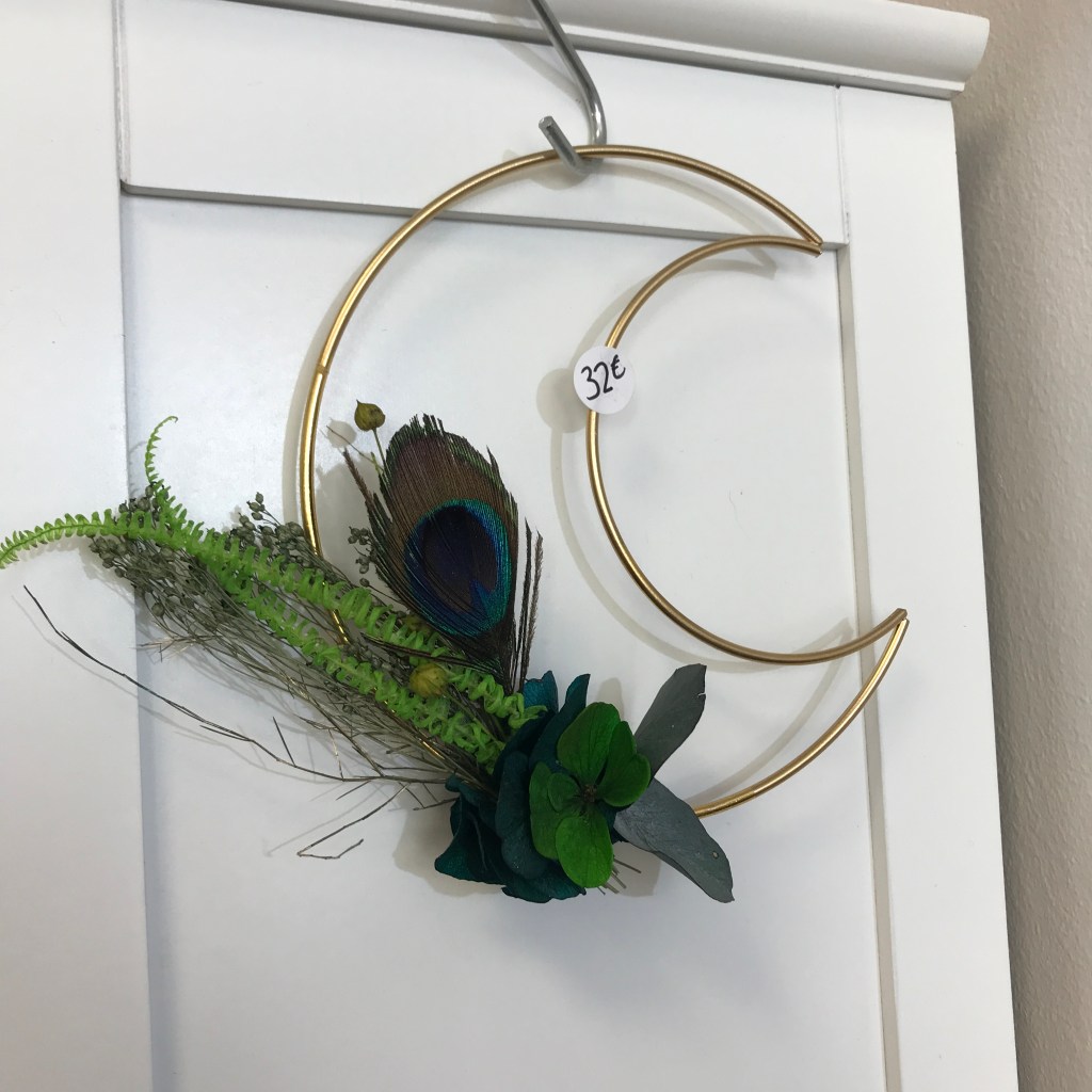 lune, fleurs séchées, fleurs stabilisées, déco, végétal, fait main, fabrication française, local, idée cadeau, noël