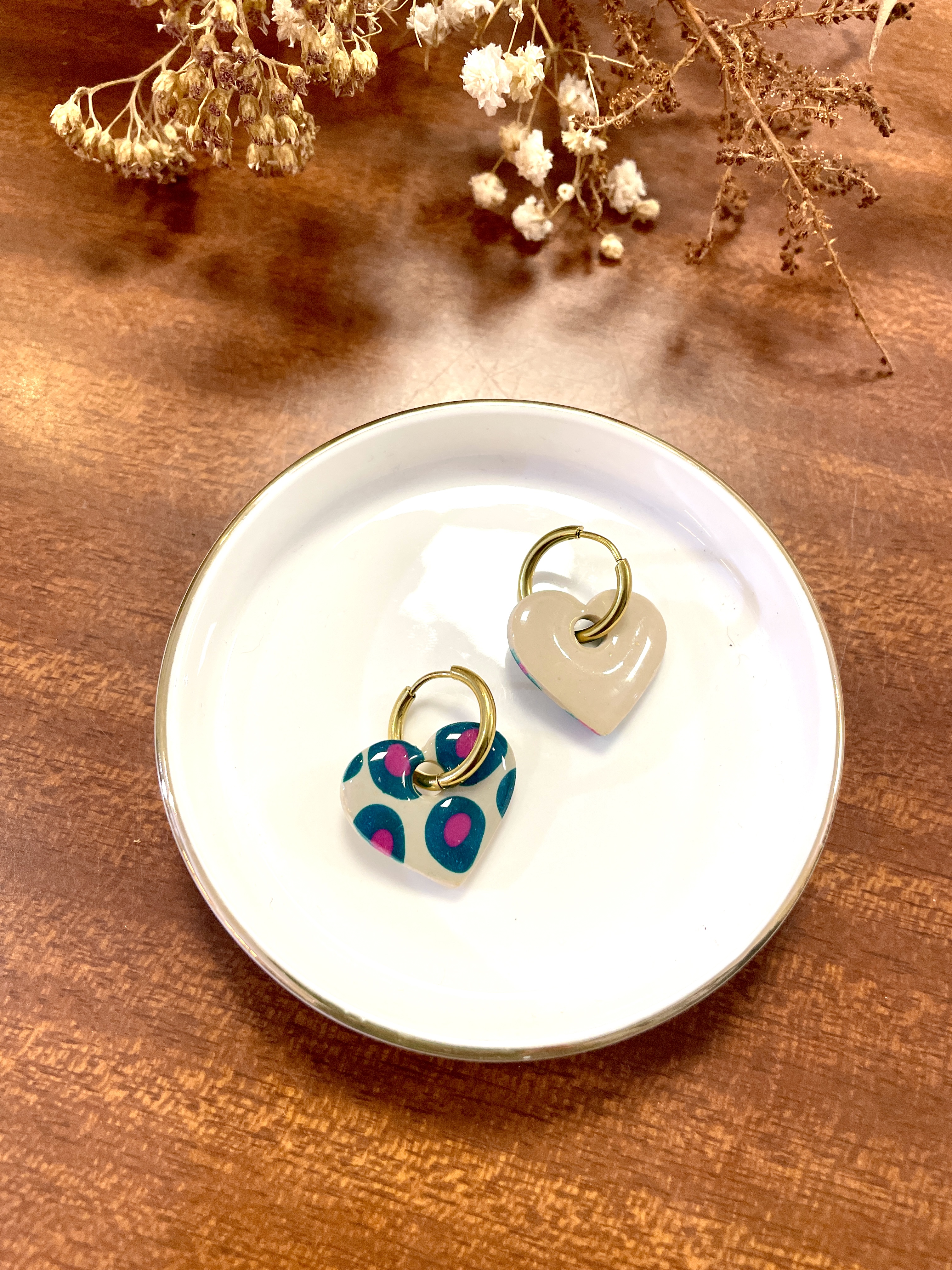 boucles d'oreilles, bijoux, pâte polymère, acier inoxydable, créatrice française, fabrication locale, éthique, idée cadeau, boutique de créateurs, boutique nantaise, kapsule éphémère