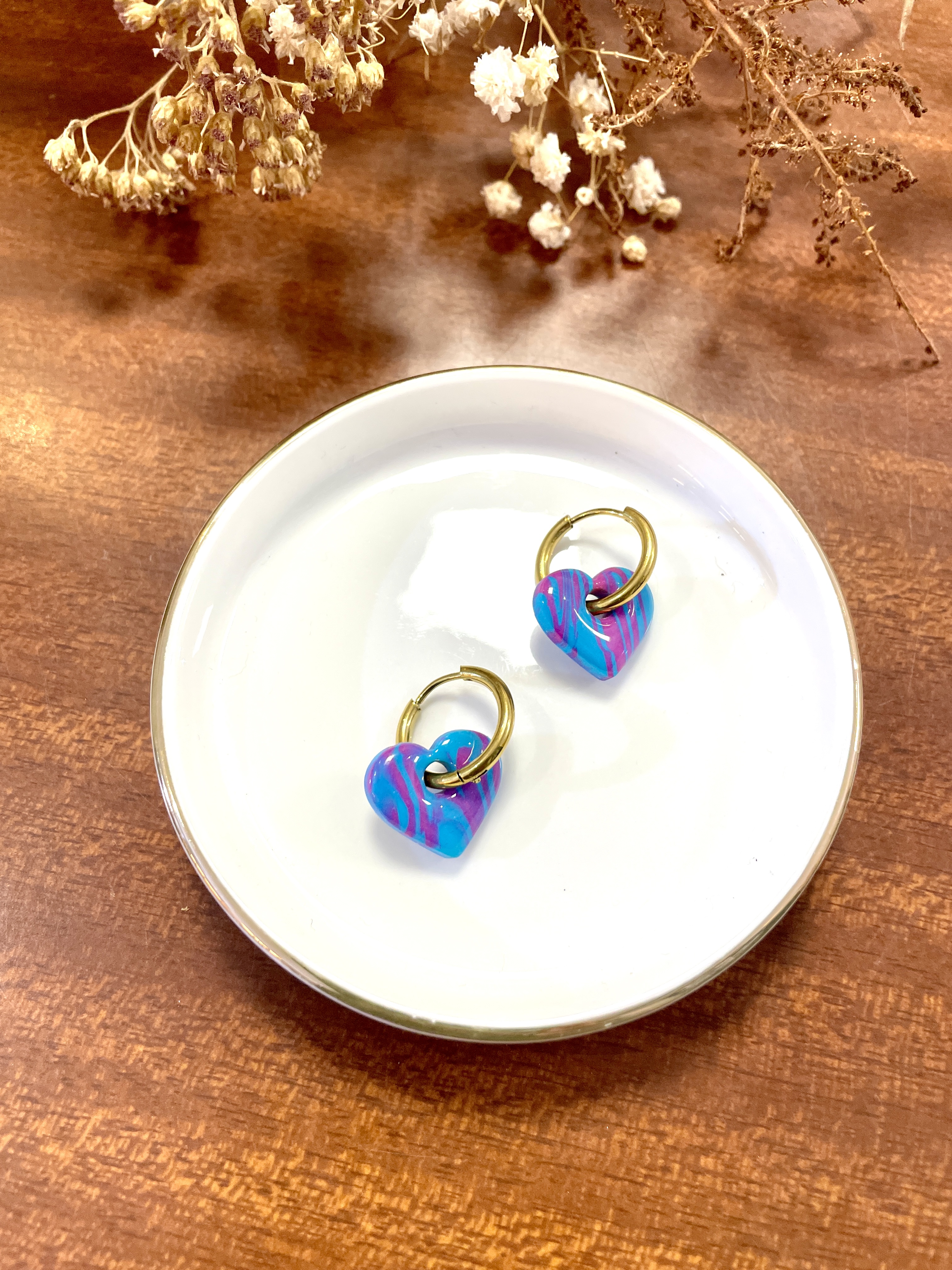boucles d'oreilles, bijoux, pâte polymère, acier inoxydable, créatrice française, fabrication locale, éthique, idée cadeau, boutique de créateurs, boutique nantaise, kapsule éphémère