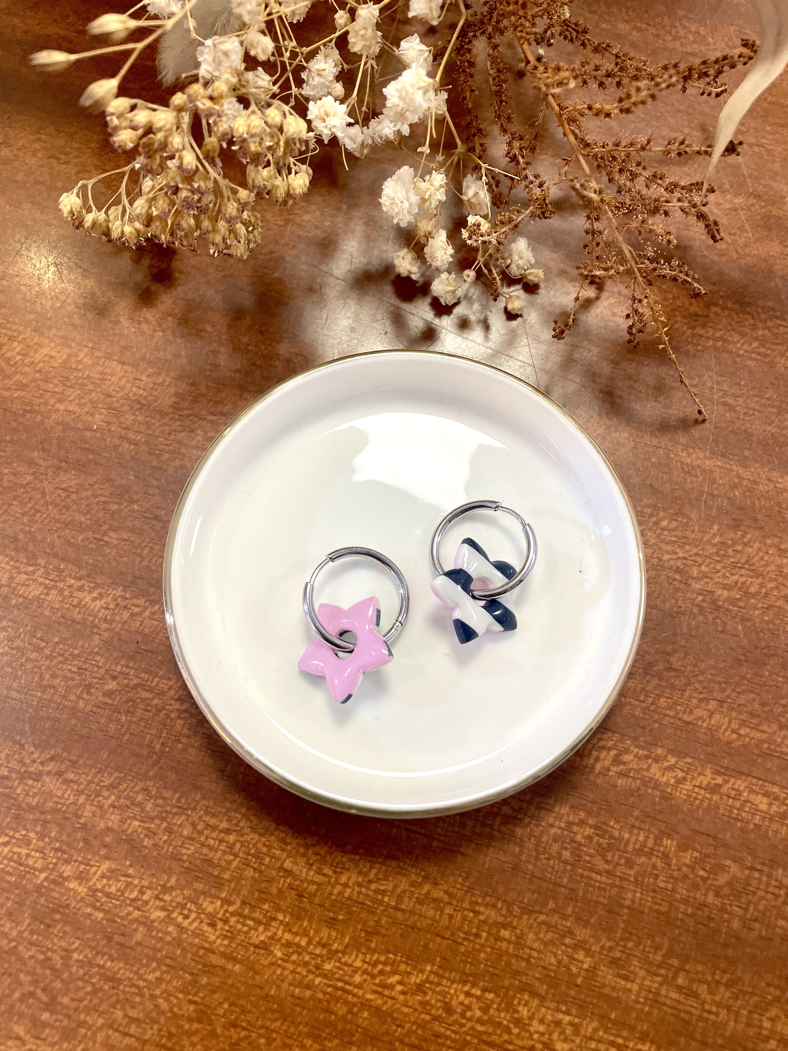 boucles d'oreilles, bijoux, pâte polymère, acier inoxydable, créatrice française, fabrication locale, éthique, idée cadeau, boutique de créateurs, boutique nantaise, kapsule éphémère