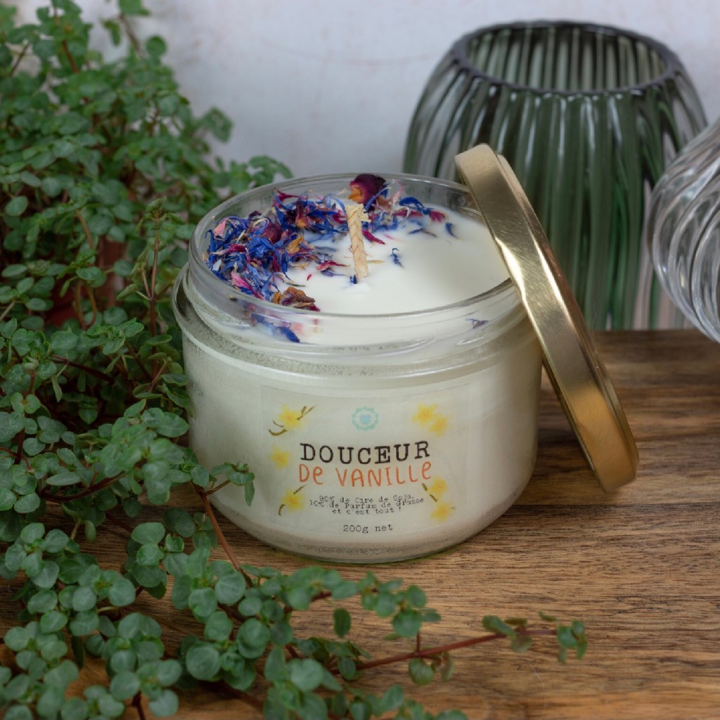 bougie, cire de soja, parfum de grasse, fait main, idée cadeau, déco, créatrice, made in france, fabrication française