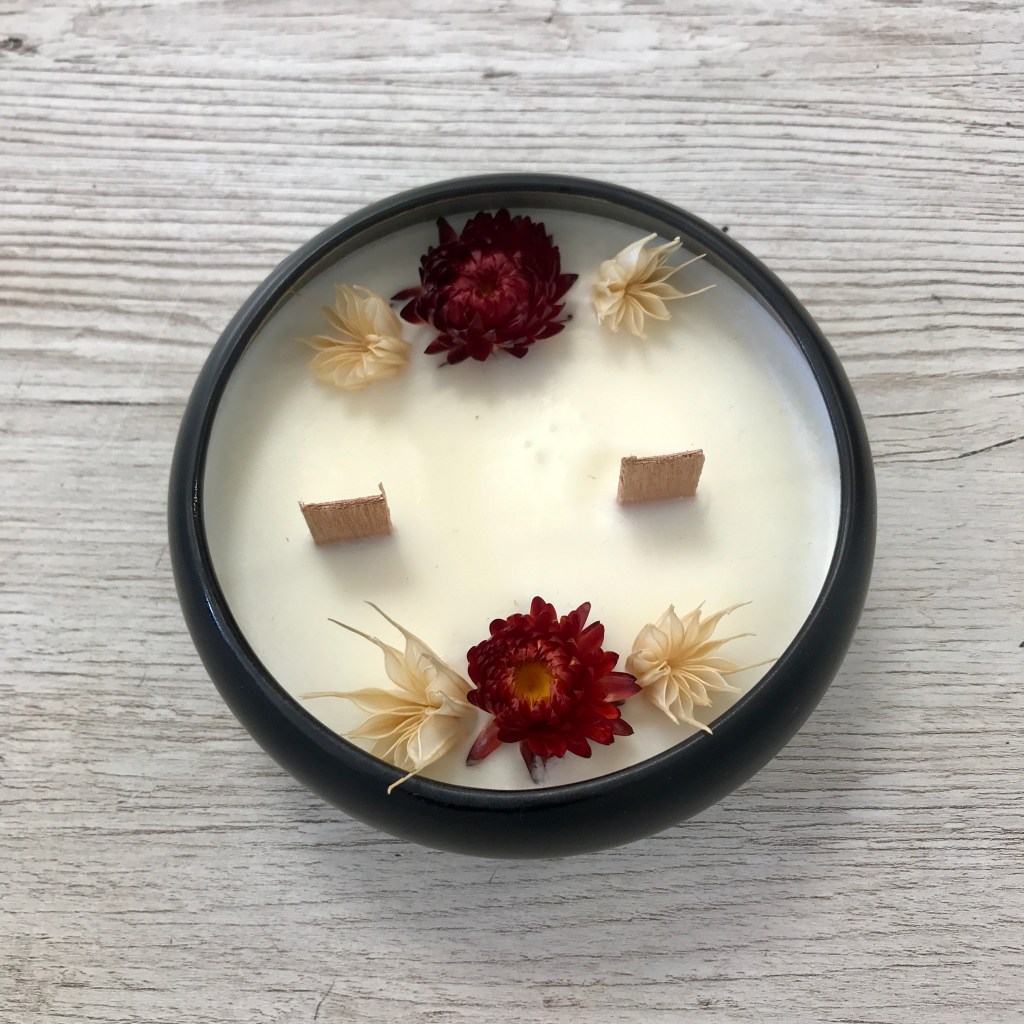 bougie parfumée, fleurs séchées, déco, senteur, fait main, upcylcing, idée cadeau, créatrice, fleuriste, made in france, local, cadeau noël