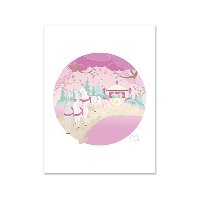 affiche, fée, princesse, château, illustration, créatrice, idée cadeau, made in france, fabrication locale