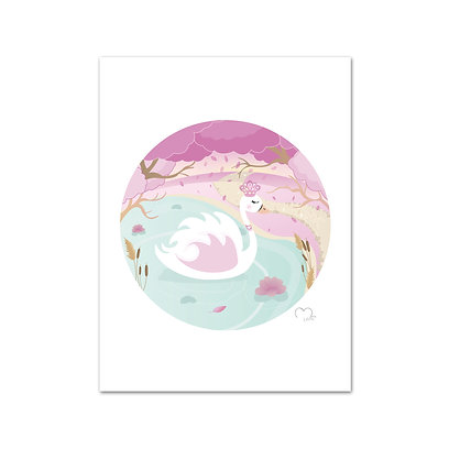 affiche, fée, princesse, château, illustration, créatrice, idée cadeau, made in france, fabrication locale