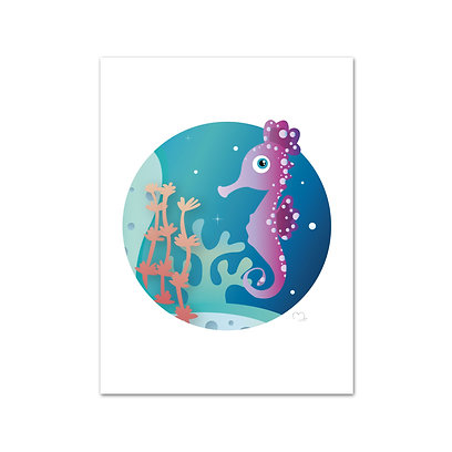 affiche, poisson, océan, illustration, créatrice, idée cadeau, made in france, fabrication locale