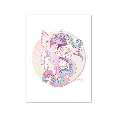 affiche, fée, princesse, château, illustration, créatrice, idée cadeau, made in france, fabrication locale