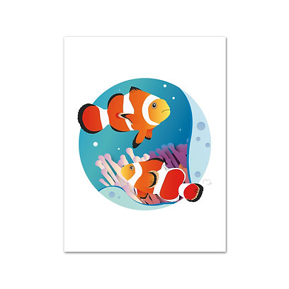 affiche, poisson, océan, illustration, créatrice, idée cadeau, made in france, fabrication locale