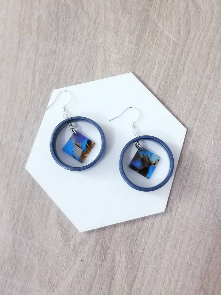 boucles d'oreilles, bijoux, acier inoxydable, upcycling, créatrice, made in france, fabrication locale, idée cadeau