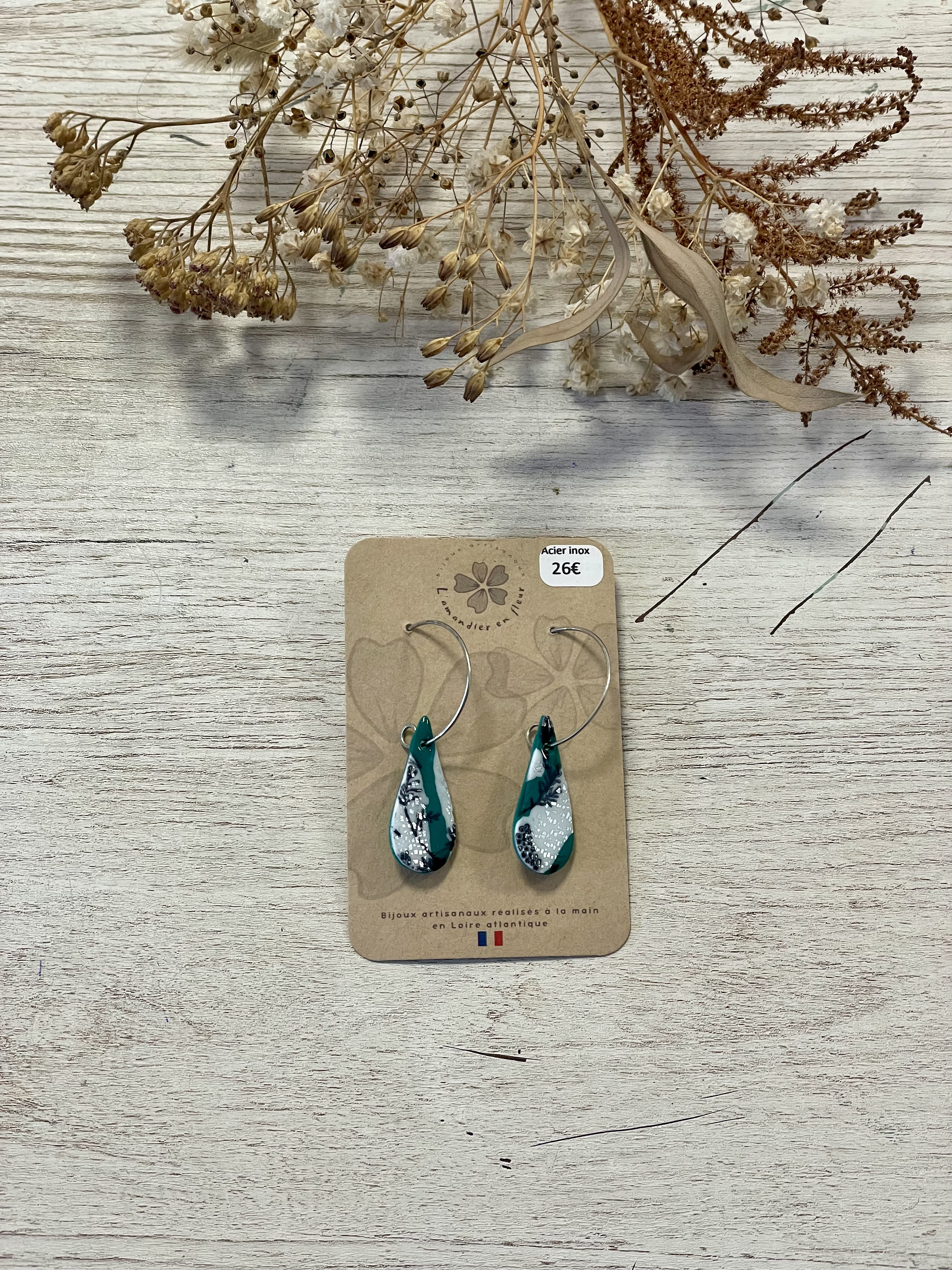 boucles d'oreilles, bijoux, pate polymère, créatrice française, made in france, fabrication locale, idée cadeau, cadeau de noël, boutique nantaise, boutique de créateurs, kapsule éphémère