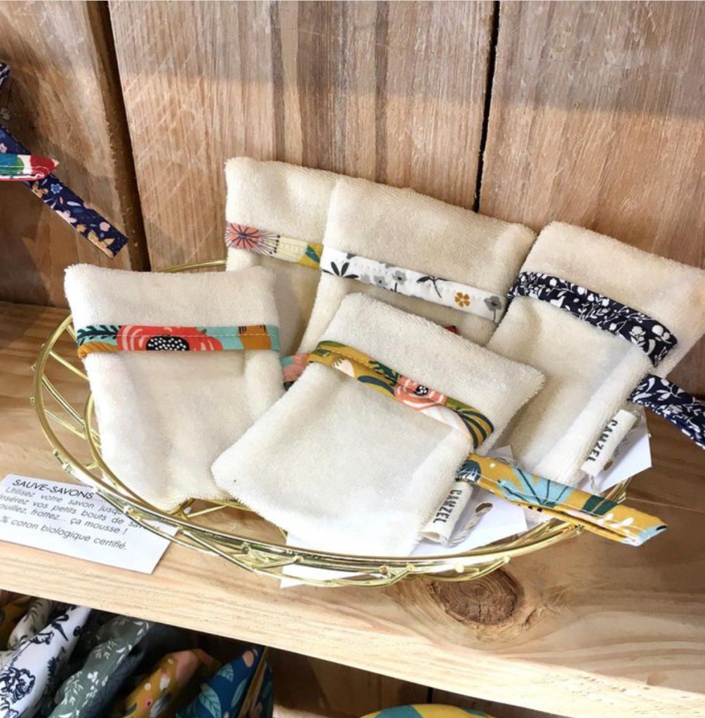 coton bio, zéro déchet, accessoires, salle de bain, fait main, idée cadeau, savon, créatrice, made in france, fabrication locale, boutique de créateurs, kapsule ephémère