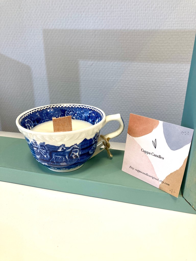 tasse, porcelaine, chiné, occasion, brocante, bougie, cire de soja, fait main, upcycling, idée cadeau, modèle unique, créatrice, made in france, fabrication locale, boutique de créateurs, kapsule ephémère