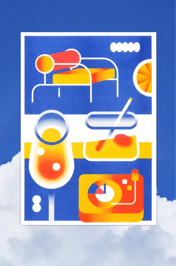 affiche, carte, risographie, impression écologique, local, déco, créateur, made in france, idée de cadeau, kapsule éphémère