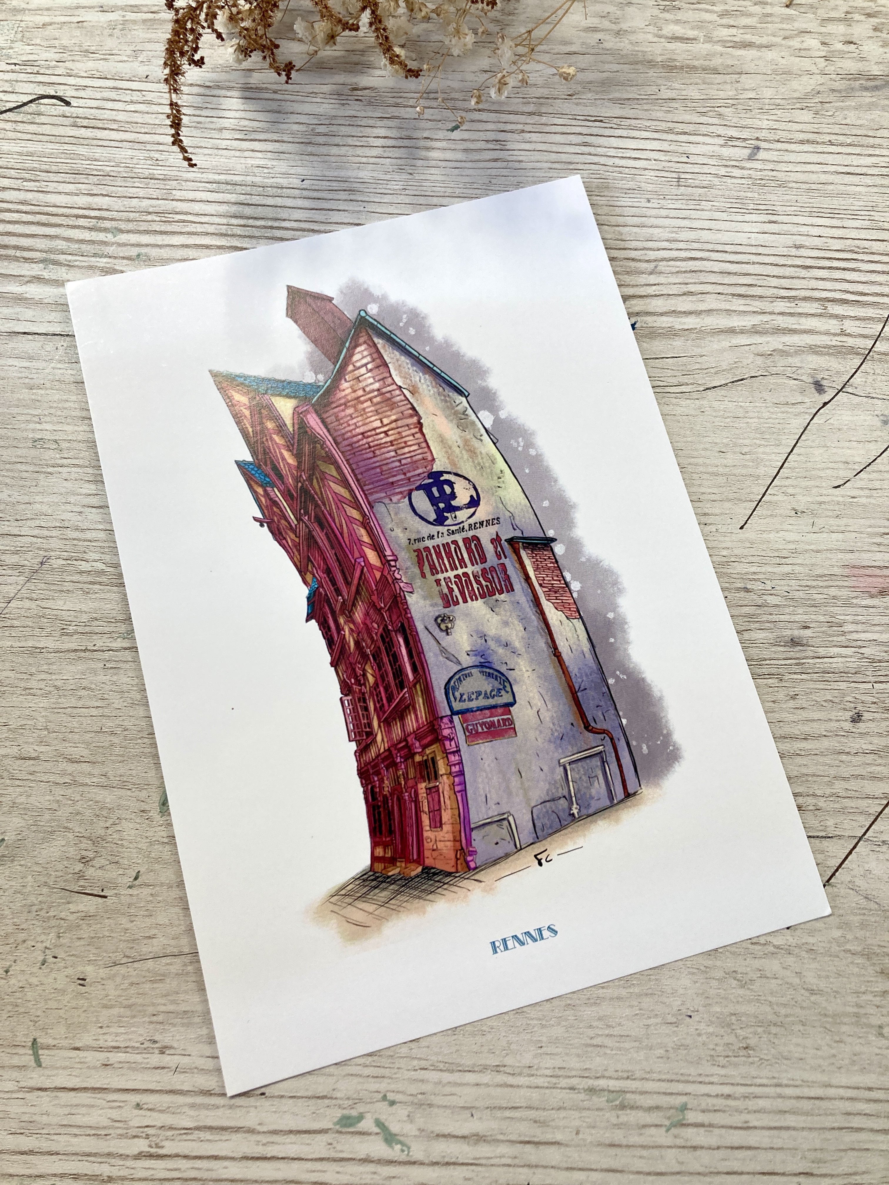 illustration, dessin, rennes, bâtiments anciens, créatrice, made in france, carterie, affiche, fabrication locale, déco, kapsule éphémère