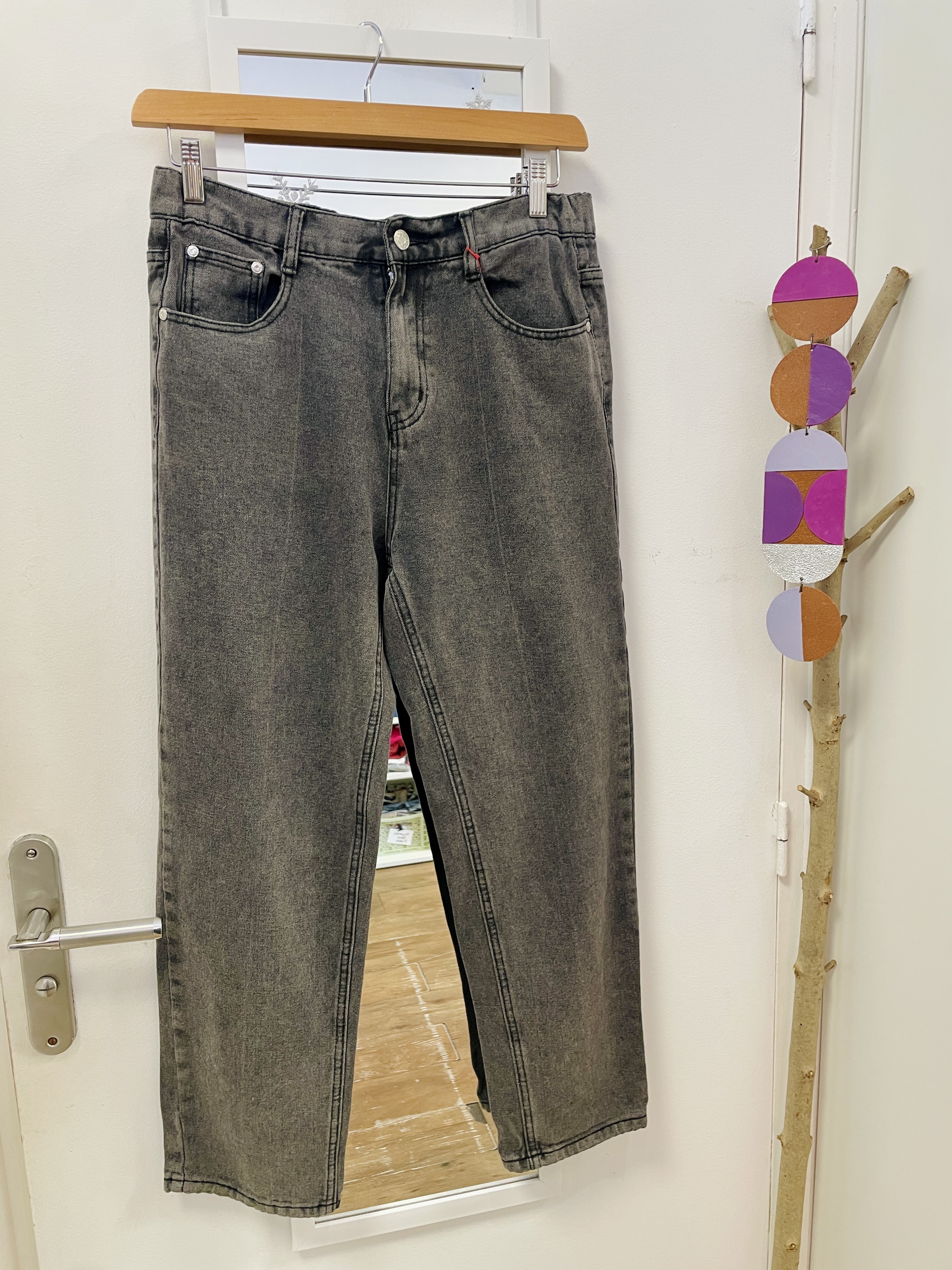 pantalon, friperie, seconde main, vêtements, prêt à porter, mode, marque française, grande taille, jean mom