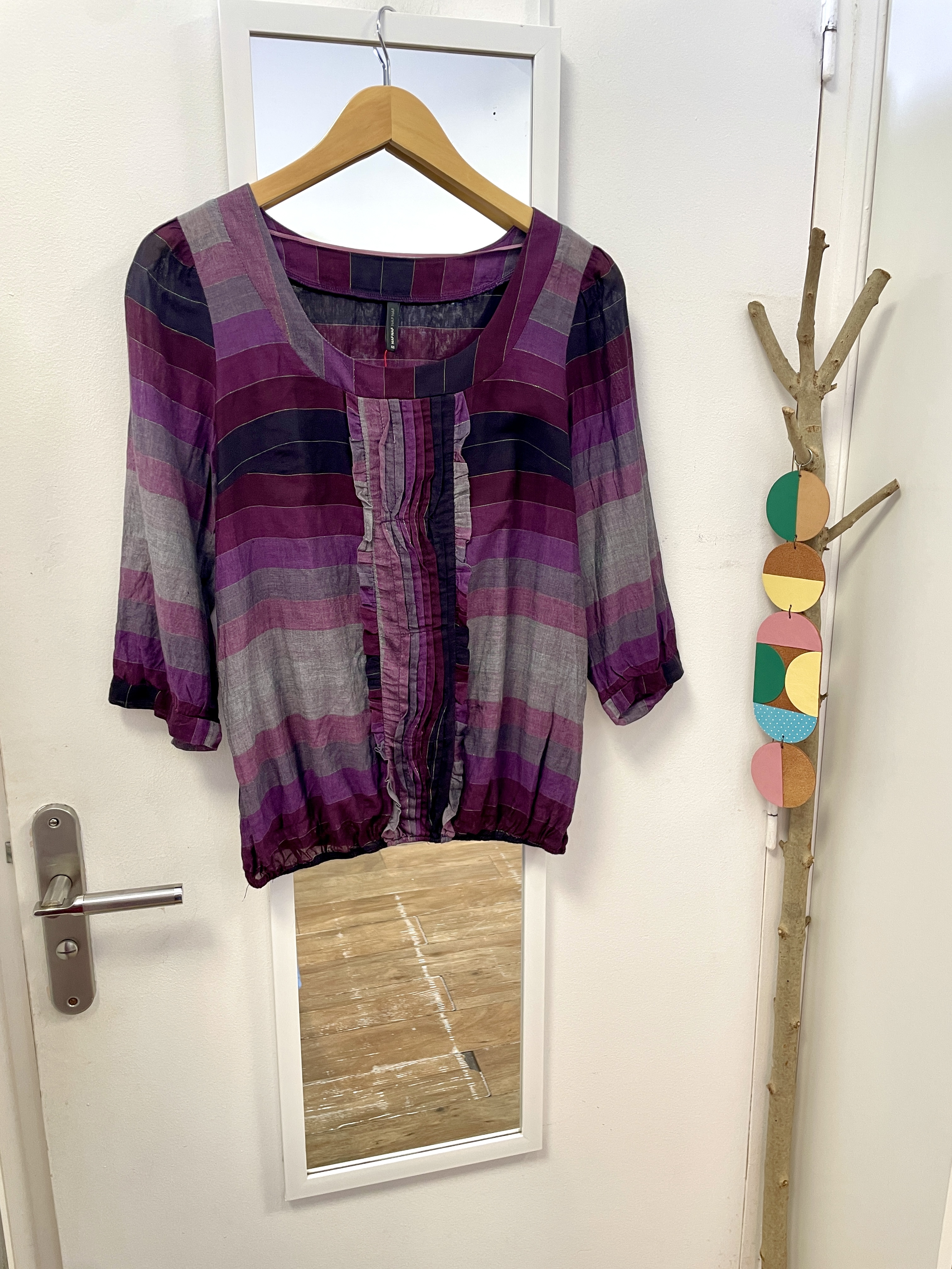 blouse, chemise, marque française, vêtement, prêt à porter, seconde main, friperie, kapsule éphémère, naf naf