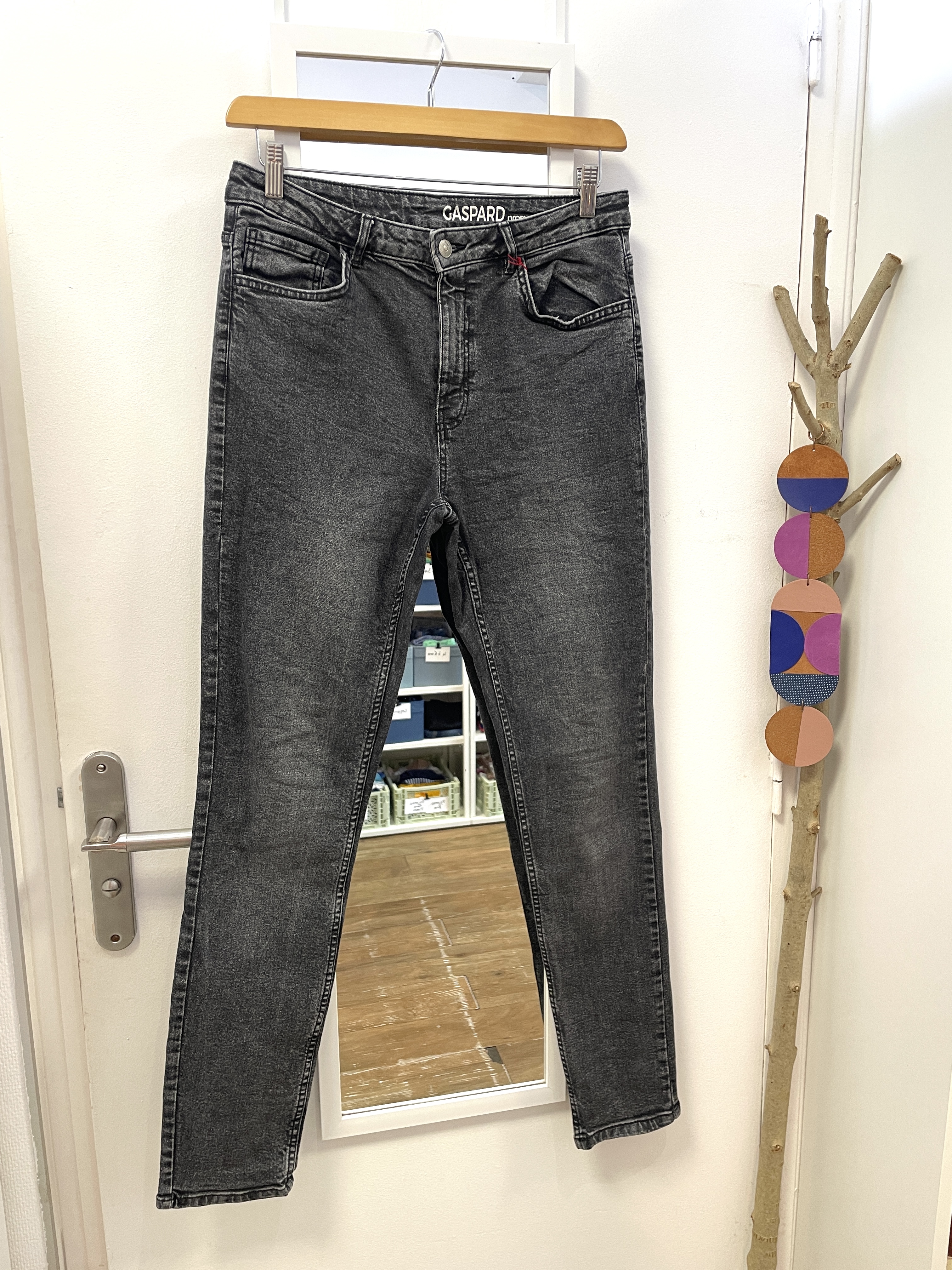 pantalon, friperie, seconde main, vêtements, prêt à porter, mode, marque française, grande taille, jean large, gaspard