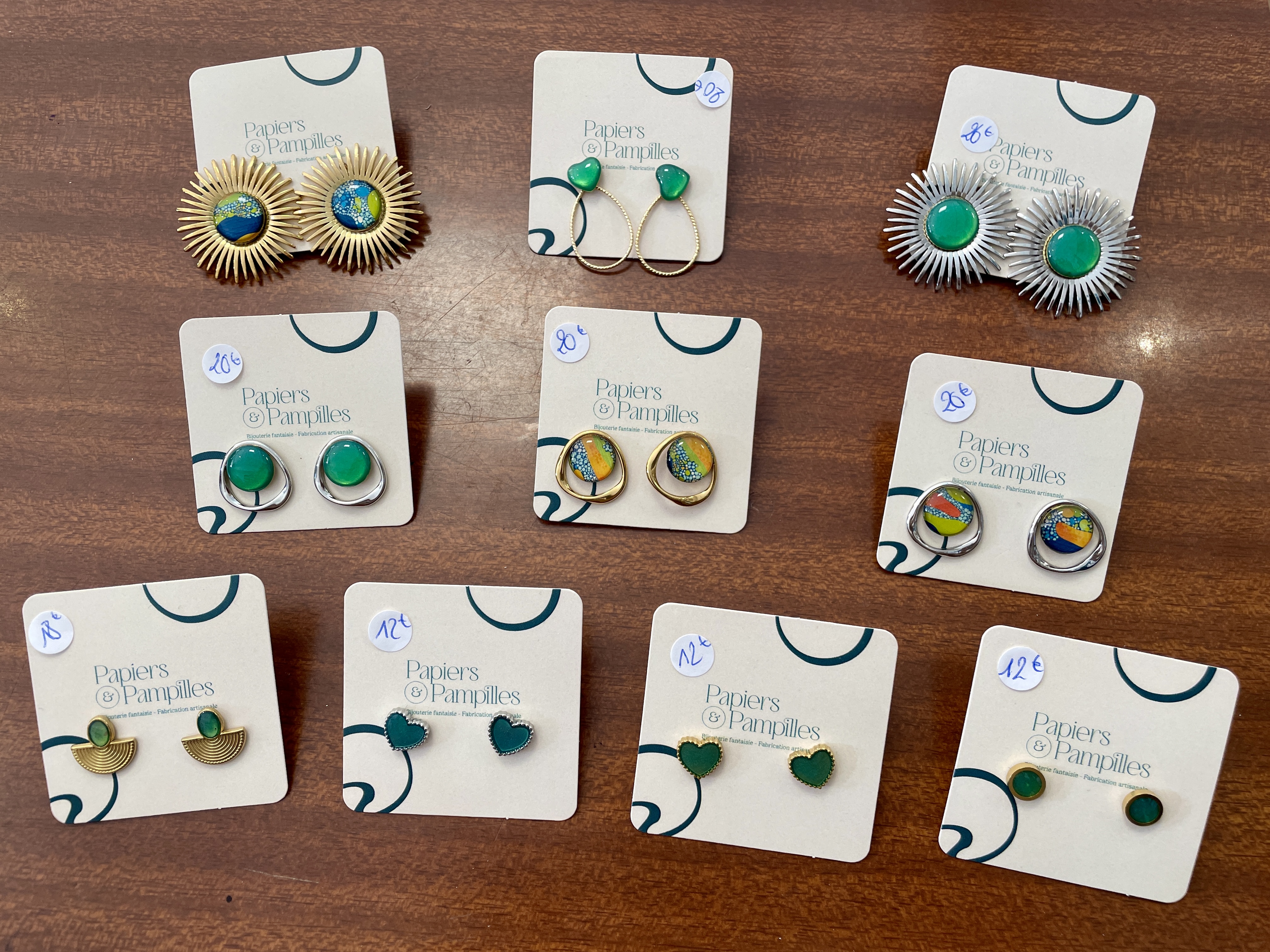 boucles d'oreilles, bijoux, papier, résine, fait main, modèle unique, édition limitée, créatrice française, made in france, idée cadeau, boutique de créateurs, boutique nantaise, kapsule Ephémère