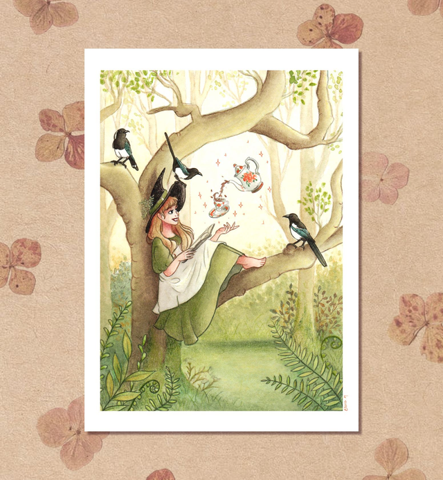 dessin, illustration, création française, déco, sorcière, witch, ésothérique, idée cadeau, boutique cadeau, boutique nantaise, kapsule ephémère