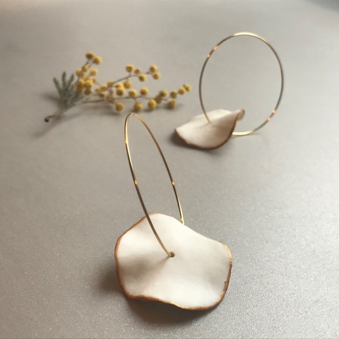 boucles d'oreilles, bijoux, porcelaine, créatrice française, modèle unique, idée cadeau, fait main, boutique de créateurs, boutique nantaise, kapsule éphémère