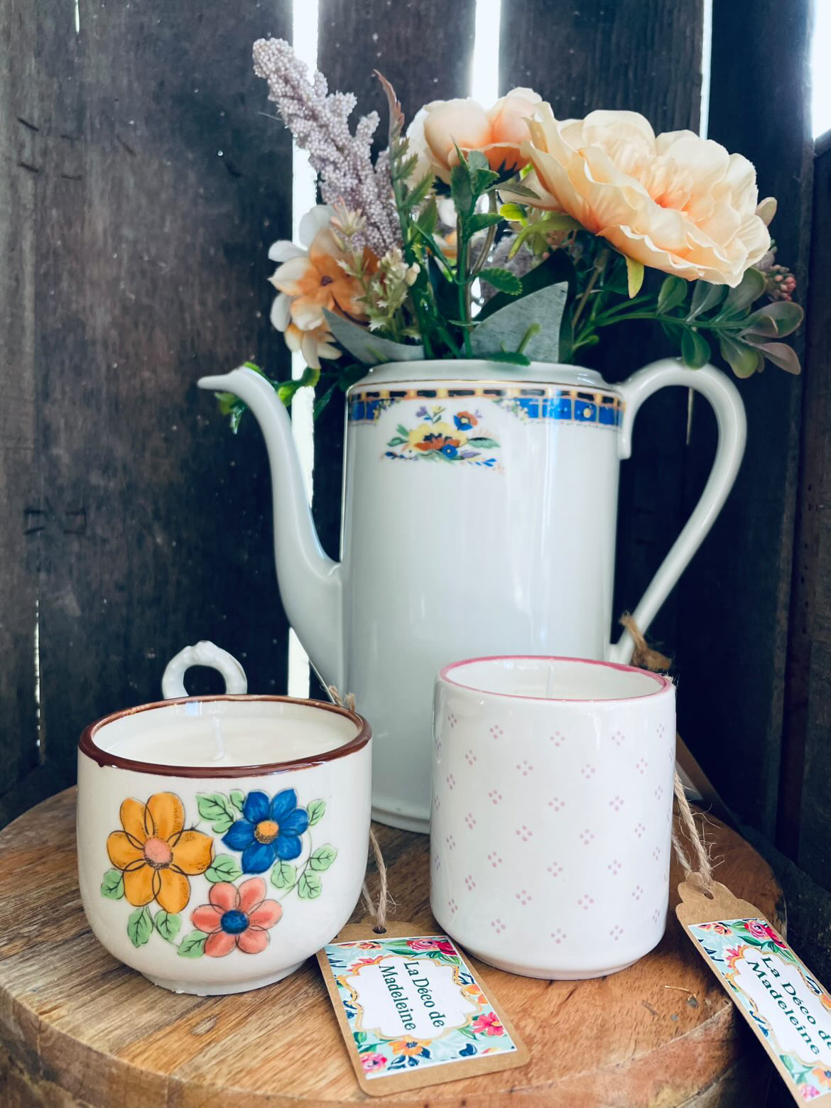 bougie, vaisselle ancienne, brocante, upcycling, cire de soja, fait main, modèle unique, créatrice française, made in france, idée déco, idée de cadeau, boutique de nantaise, boutique de créateurs, kapsule éphémère, cadeau de noel