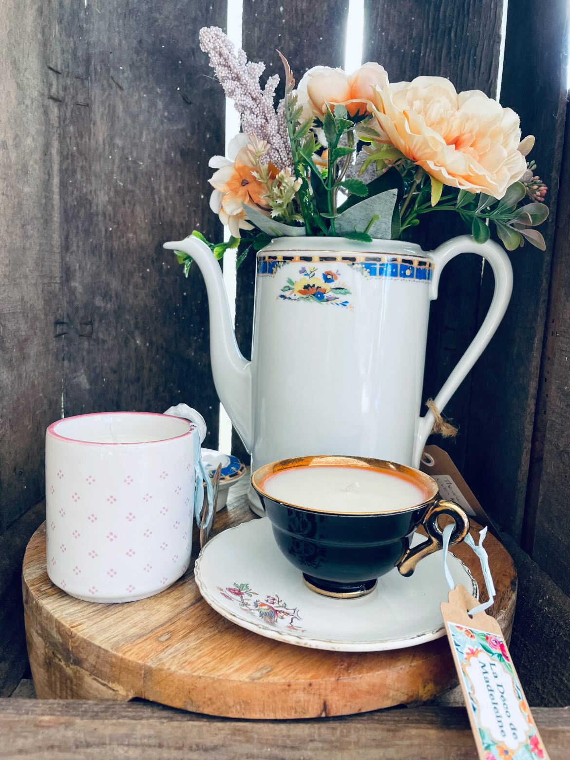 bougie, vaisselle ancienne, brocante, upcycling, cire de soja, fait main, modèle unique, créatrice française, made in france, idée déco, idée de cadeau, boutique de nantaise, boutique de créateurs, kapsule éphémère, cadeau de noel