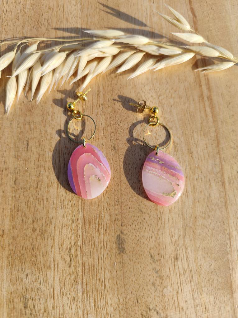boucles d'oreilles, bijoux, argile polymère, acier inoxydable, fait main, modèle unique, idée cadeau, créatrice française, fabrication locale, made in france, boutique de créateurs, boutique nantaise, kapsule éphémére