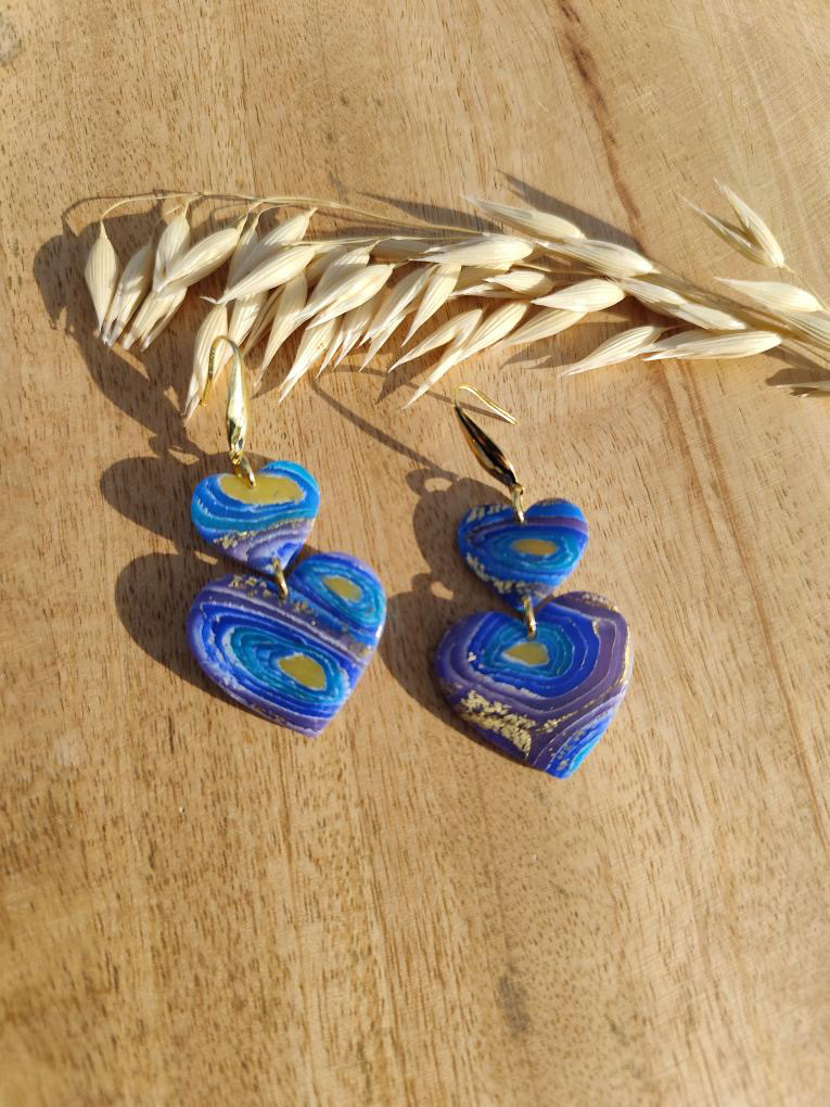 boucles d'oreilles, bijoux, argile polymère, acier inoxydable, fait main, modèle unique, idée cadeau, créatrice française, fabrication locale, made in france, boutique de créateurs, boutique nantaise, kapsule éphémére