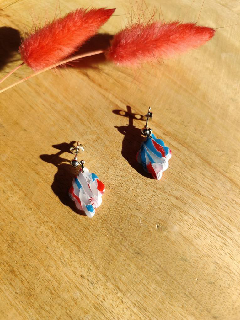 boucles d'oreilles, bijoux, argile polymère, acier inoxydable, fait main, modèle unique, idée cadeau, créatrice française, fabrication locale, made in france, boutique de créateurs, boutique nantaise, kapsule éphémére