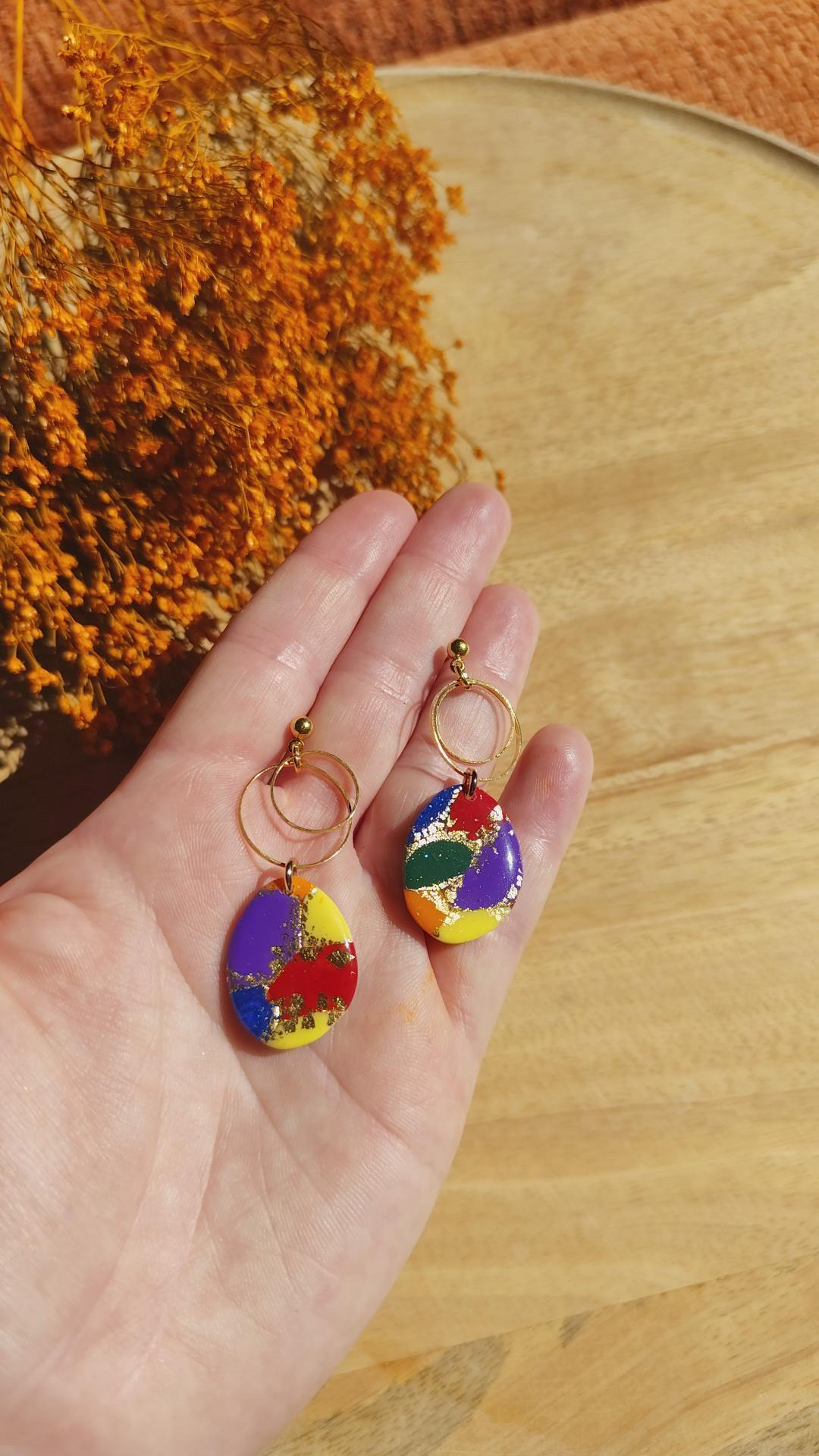 boucles d'oreilles, bijoux, argile polymère, acier inoxydable, fait main, modèle unique, idée cadeau, créatrice française, fabrication locale, made in france, boutique de créateurs, boutique nantaise, kapsule éphémére