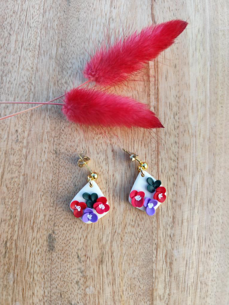boucles d'oreilles, bijoux, argile polymère, acier inoxydable, fait main, modèle unique, idée cadeau, créatrice française, fabrication locale, made in france, boutique de créateurs, boutique nantaise, kapsule éphémére