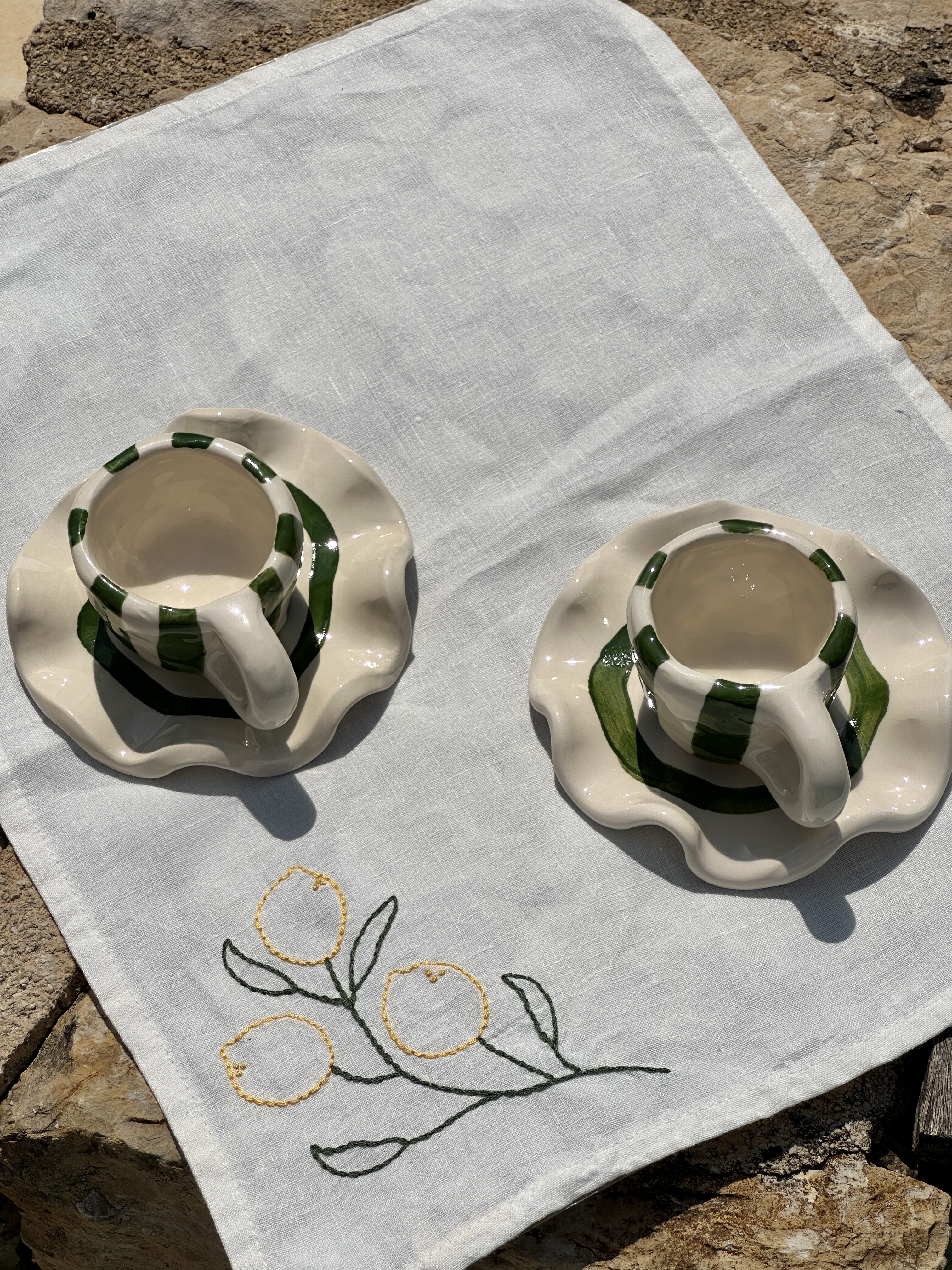 serviette de table, linge de maison, art de la table, broderie, fait main, personnalisé, création française, artisanat, créatrice, idée cadeau, boutique de créateurs, boutique nantaise, kapsule éphémère