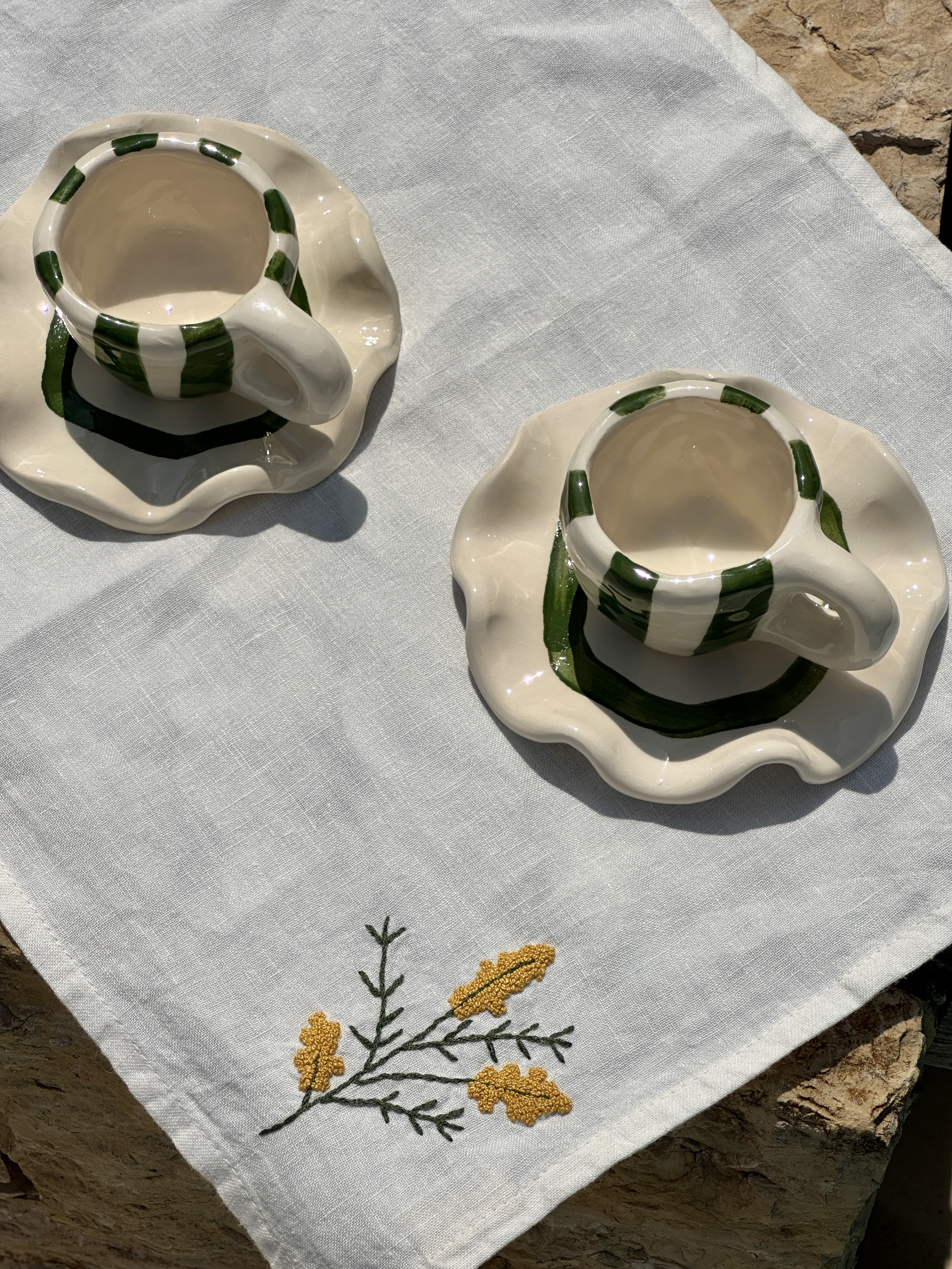 serviette de table, linge de maison, art de la table, broderie, fait main, personnalisé, création française, artisanat, créatrice, idée cadeau, boutique de créateurs, boutique nantaise, kapsule éphémère