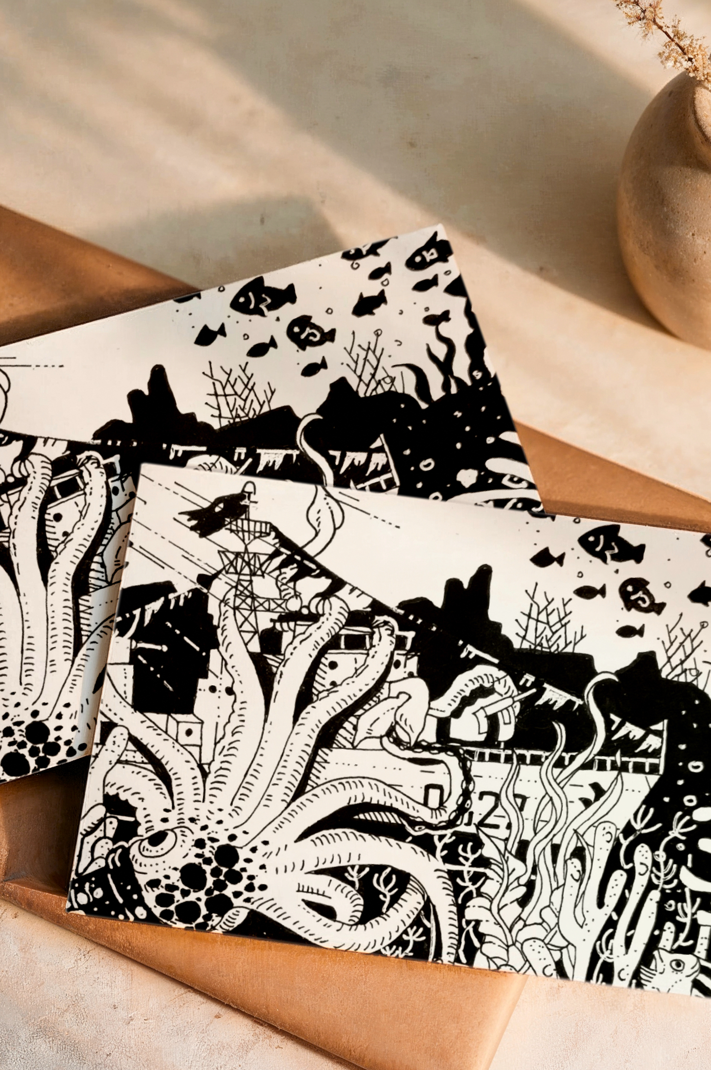 carte, affiche, cadre, illustration, dessin, encre de chine, déco, créatrice française, idée cadeau, boutique de créateurs, boutique nantaise, kapsule éphémère